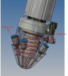 laser head water cooling channel design diagram