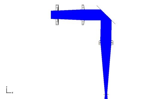 Optical layout of circular mirror array laser beam shaping system