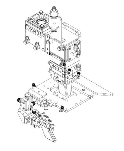 reflective copper mirror laser head wireframe structure